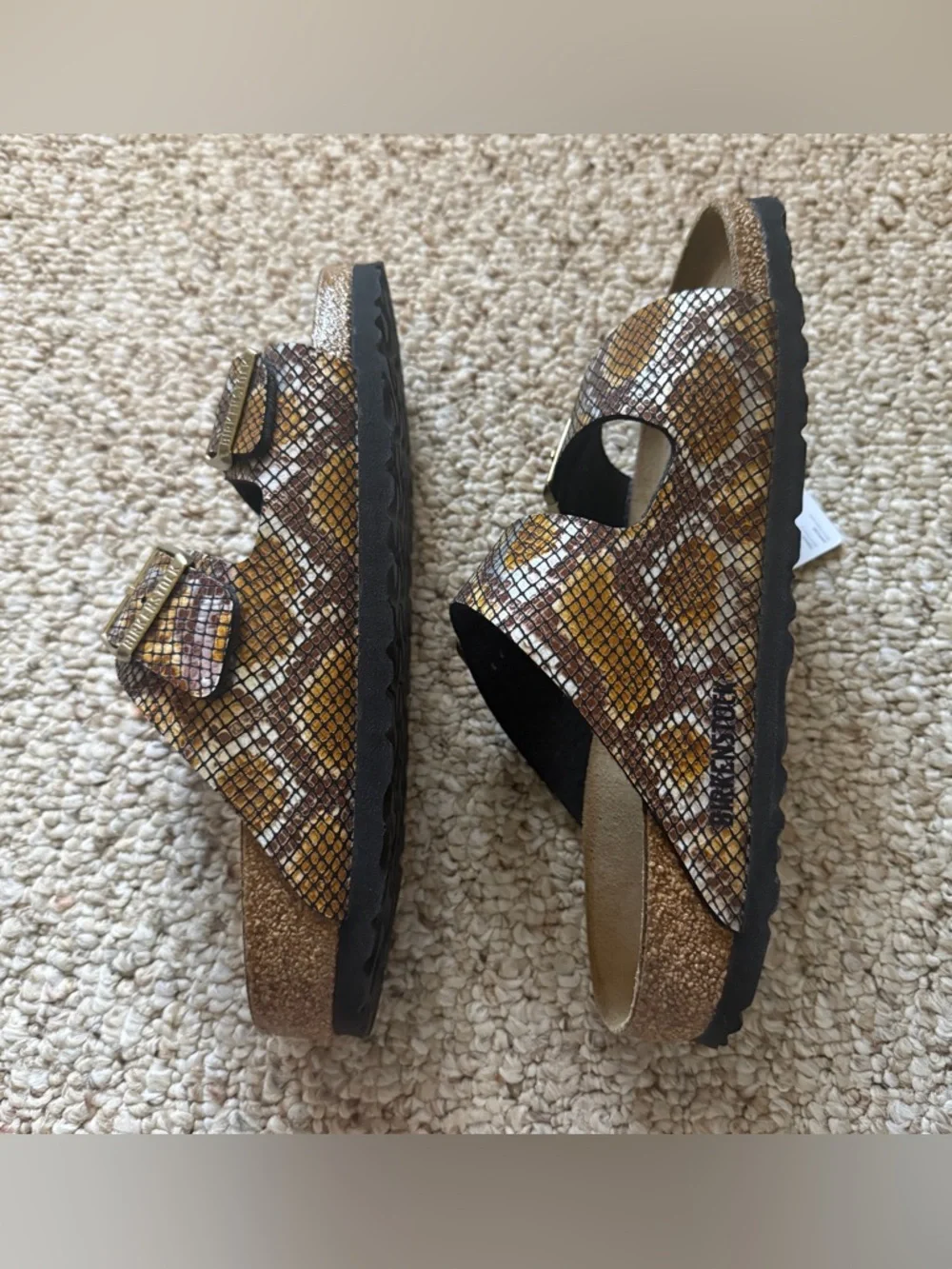 NWT Birkenstock Arizona Python Gold Sandals Size US 8/EU 39 - Picture 7 of 9
